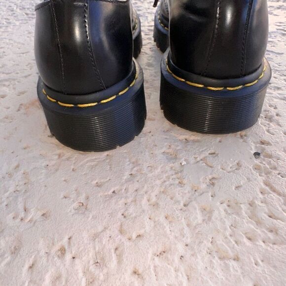 Dr. Martens 1461 Quad Platform Oxfords Black Smooth Leather NEW - Picture 5 of 8